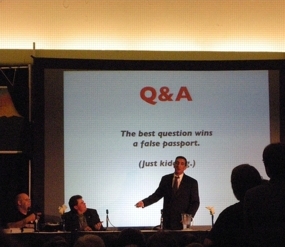 Steven Rambam, Reggie Montgomery and Rick Dakan during Q&A session